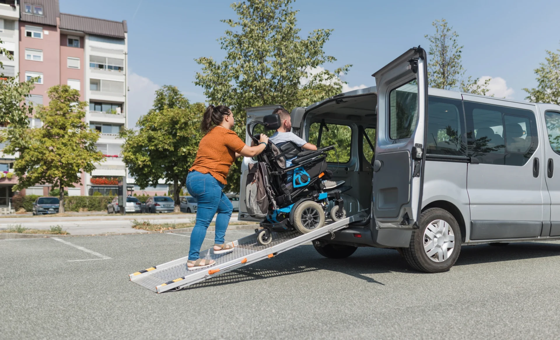 Loading wheelchair into accessible vehicle